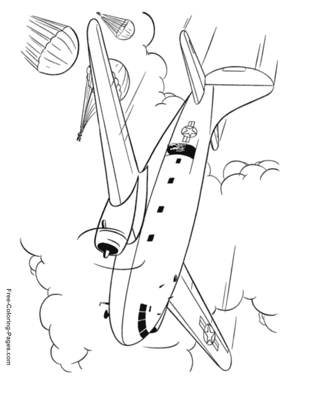 Airplane colouring in pages
