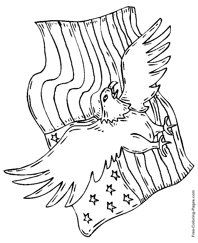 Eagle US Flag coloring pages