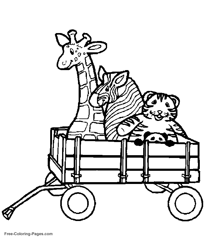 Animal coloring pages - Animal Wagon