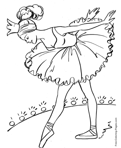 Ballerina and ballet coloring pages