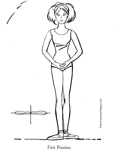 First position ballerina coloring pages