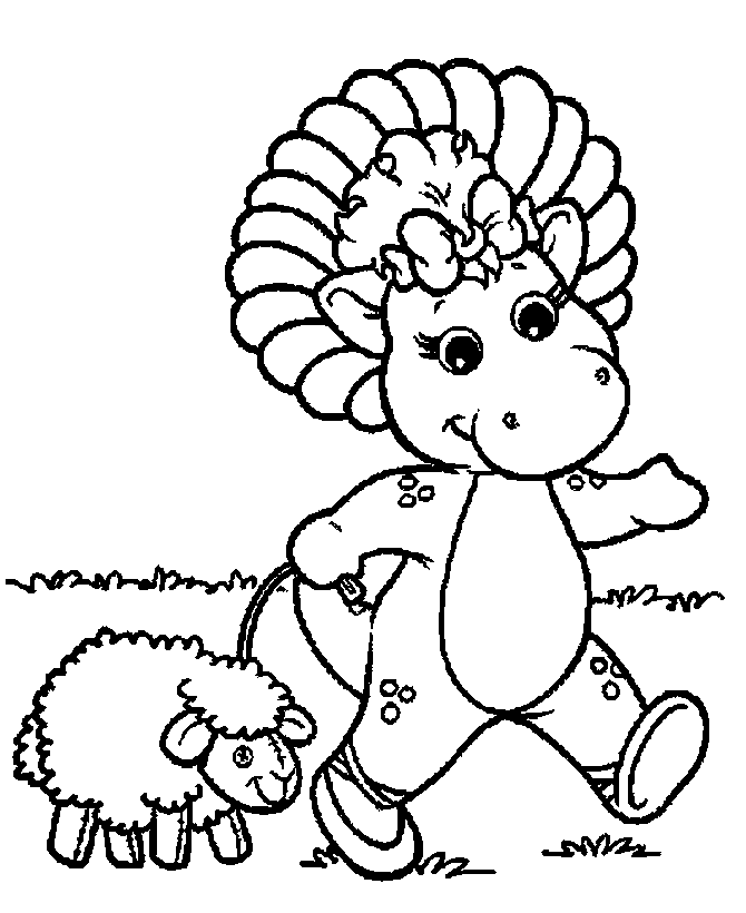 Print Barney coloring pages to color
