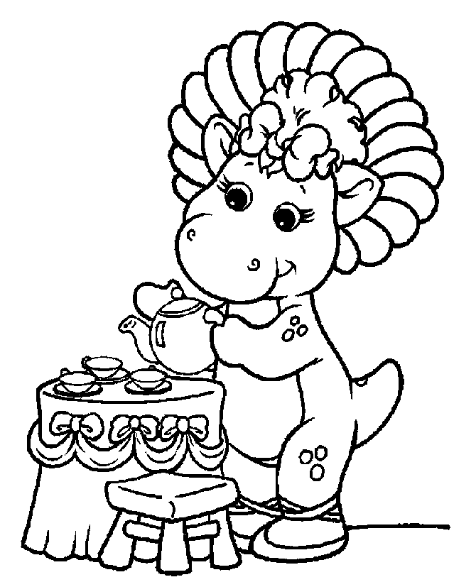 Free Barney coloring book pages