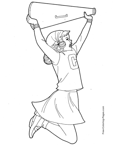 Jumping cheerleader coloring pages