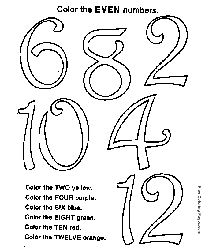 Print child activity worksheets even numbers