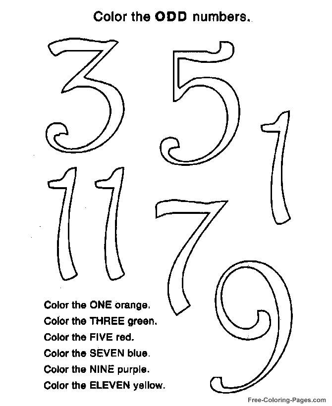 Worksheets for odd numbers