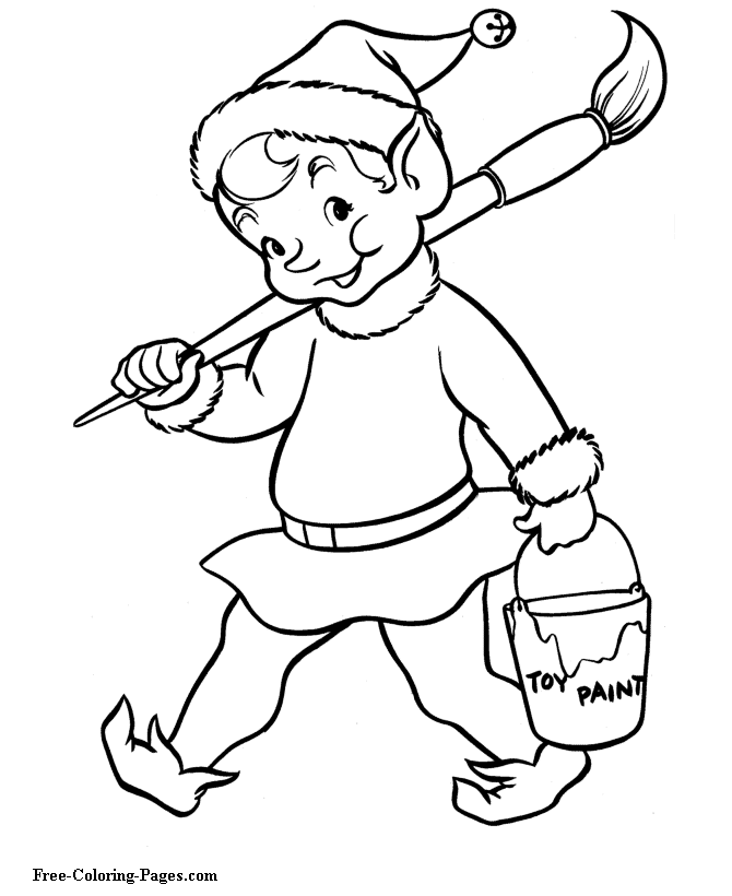 Elf pictures to color - Elf at Work