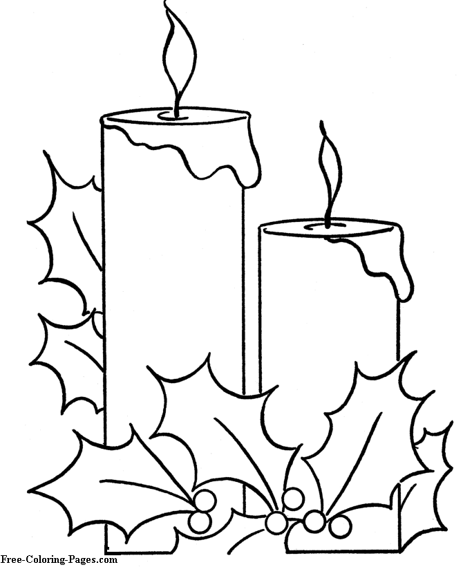Christmas coloring pages - Candles to print