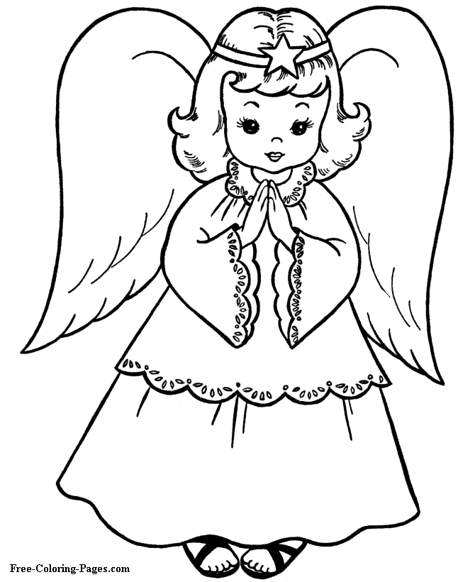 Christmas Angels Coloring Pages Free