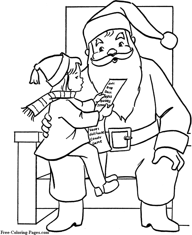 Santa coloring pages - Christmas