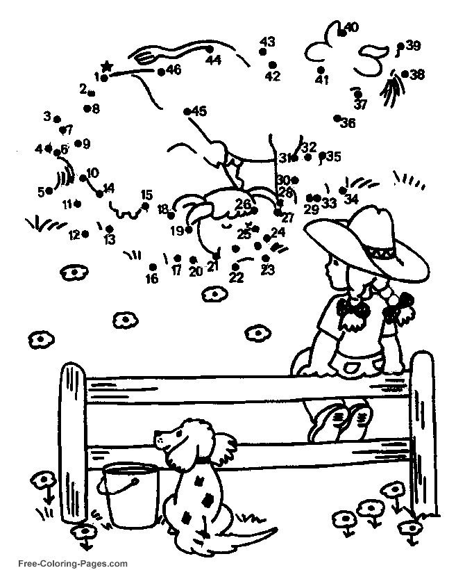 Connect the dots - Coloring pages for girls