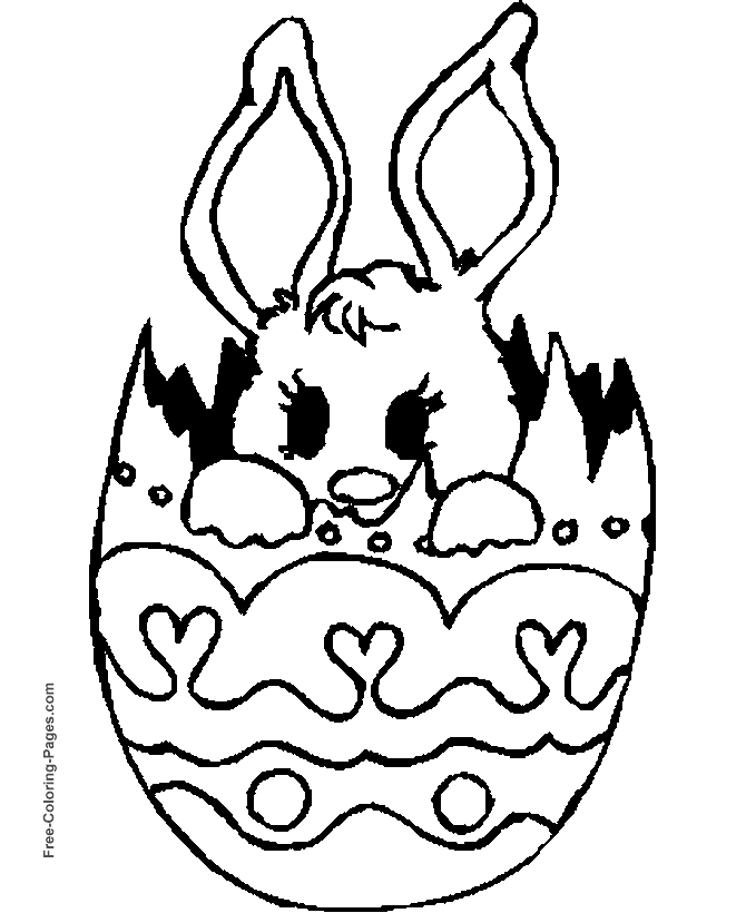 Easter coloring page - Bunny in Egg