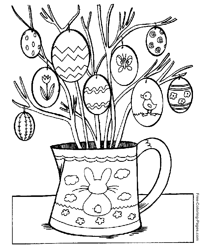 Easter coloring pictures - Color Easter egg pages