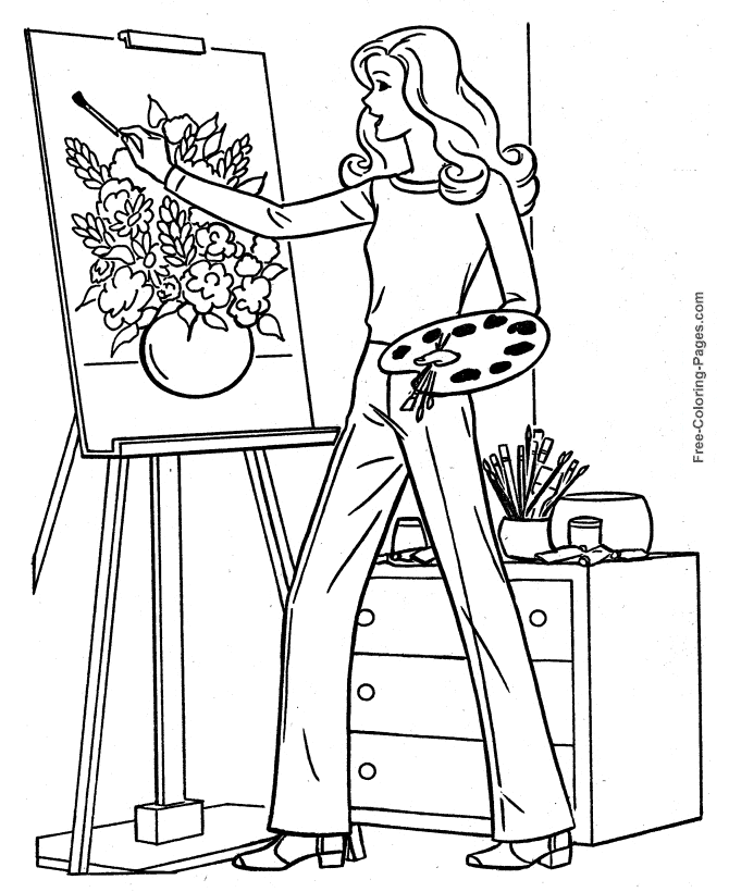 Artist coloring pages for girls