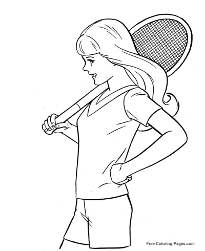 Tennis Pro Coloring pages for girls