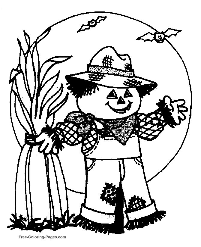 Halloween coloring sheets - Scarecrow pictures to color