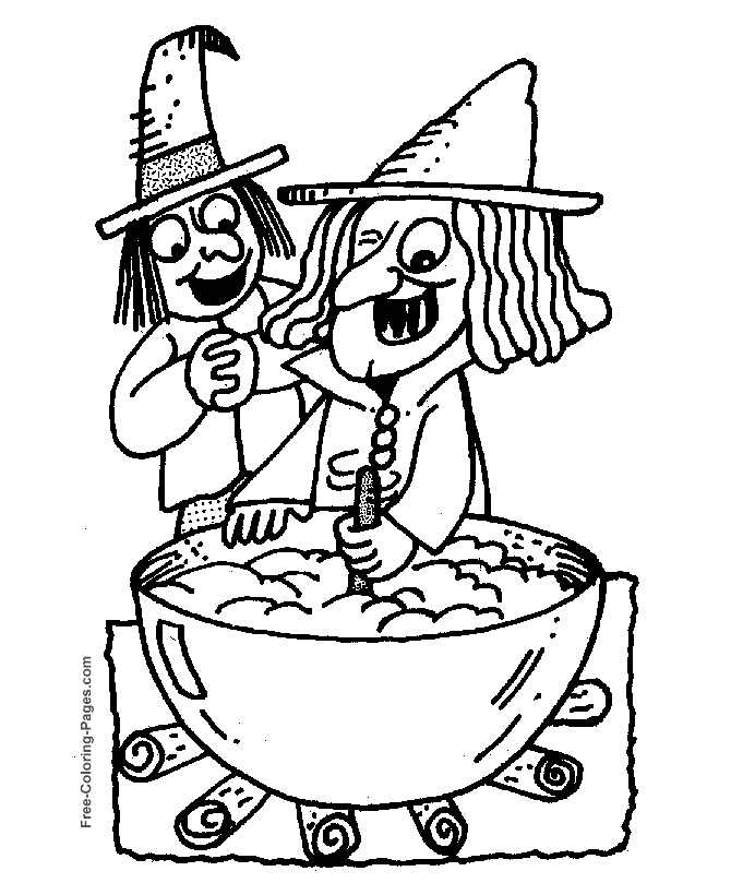 Halloween coloring picture - Witch pictures to print