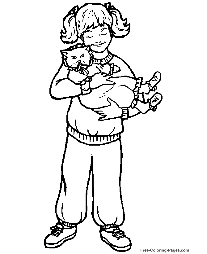 Kids coloring pages - Girl