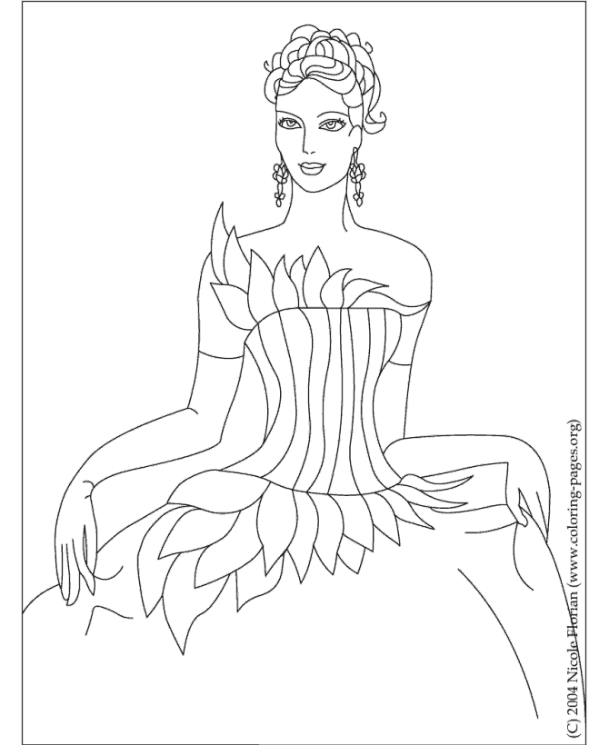 Printable princess coloring pages, sheets and pictures