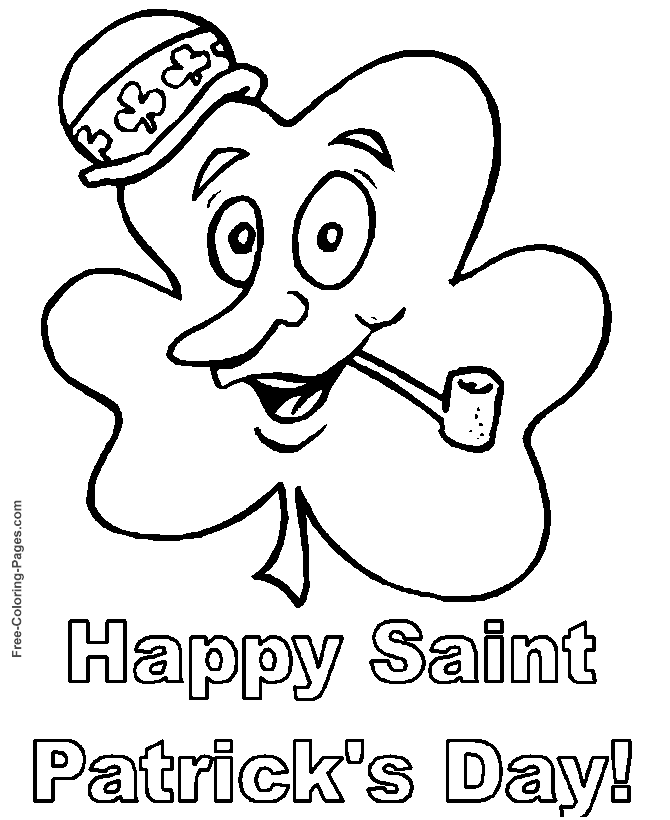 St Patrick´s Day coloring pages - Happy St. Patrick's shamrock