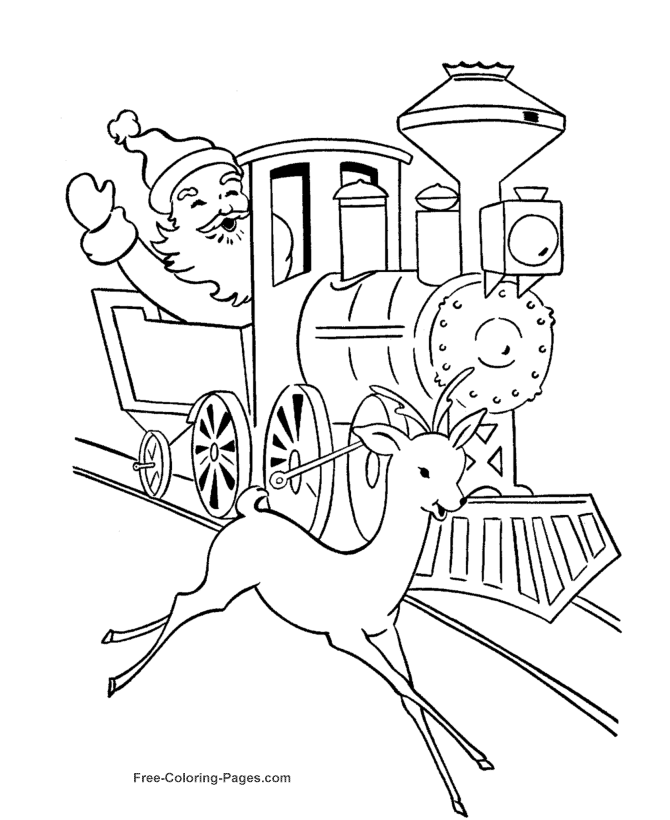 Printable coloring pages of trains