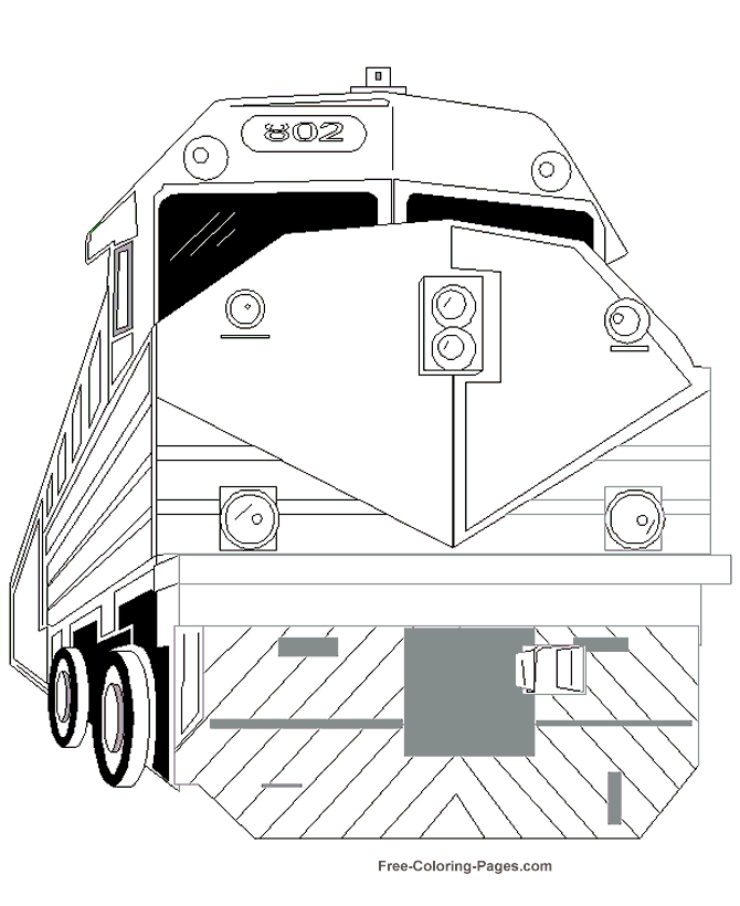 Printable Kid's coloring pages of Trains
