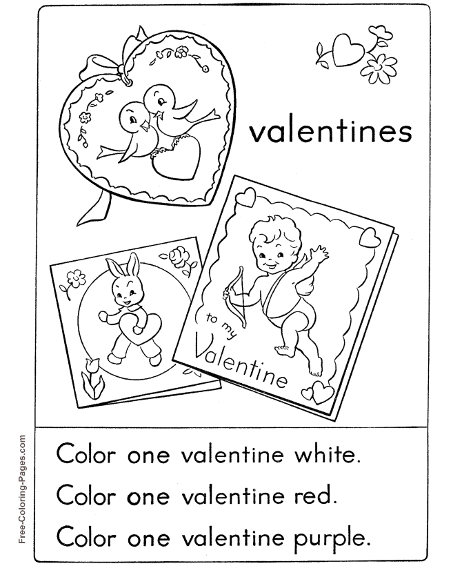 Valentine´s Day coloring pictures - Happy Valentines