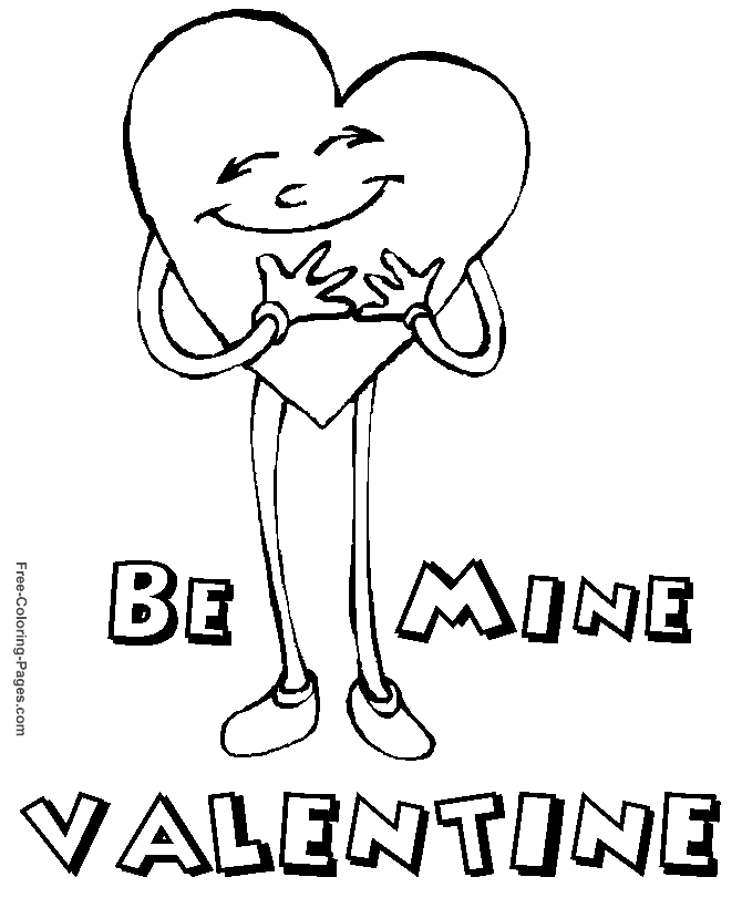 Valentine´s Day coloring pictures - Be Mine, Valentine