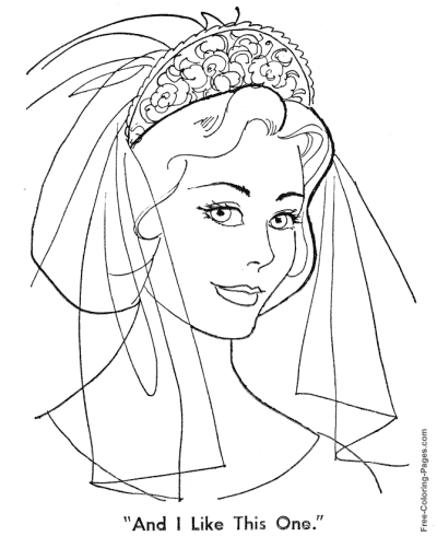 Free Wedding coloring pages Bride