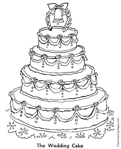 Wedding cake coloring pages