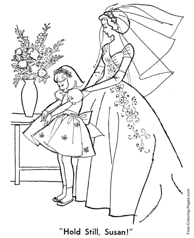 Flower Girl Wedding coloring pages