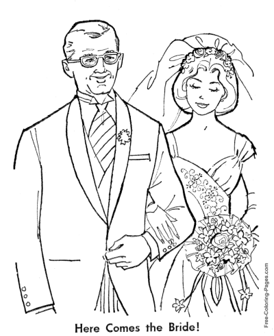 Father and Bride coloring pages