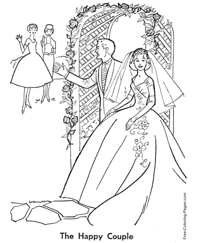 Groom and Bride coloring page