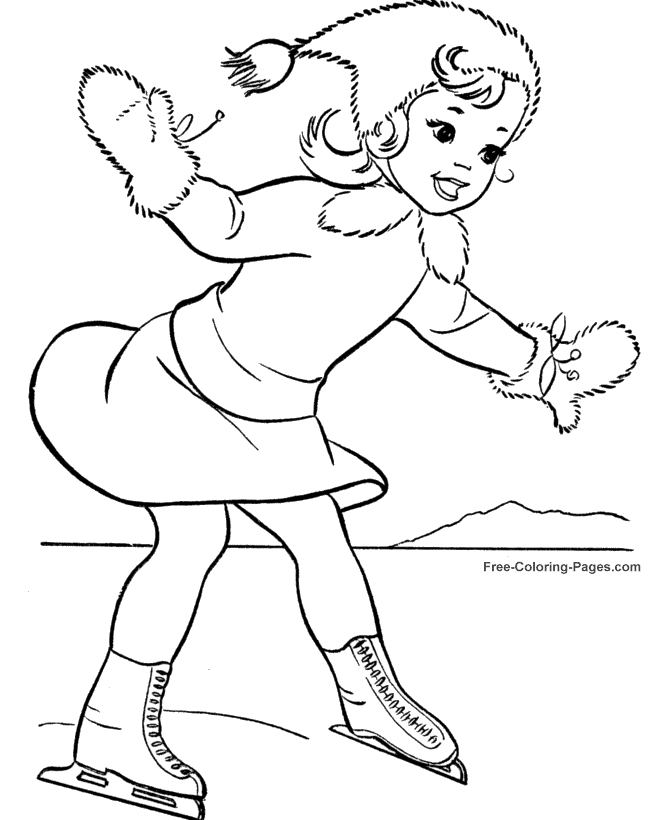 Winter coloring pages - Ice Skating