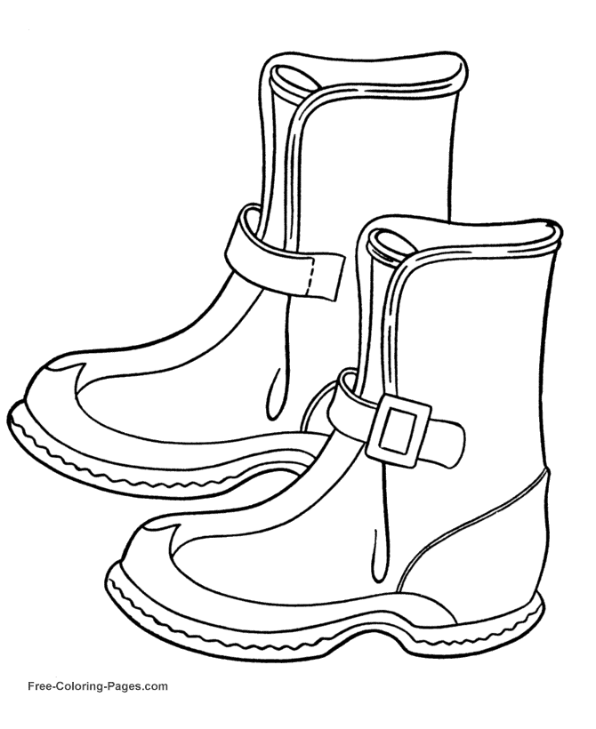 Winter coloring pages - Winter Boots