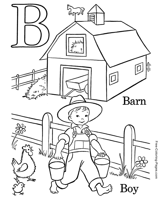 Alphabet coloring pages - B is for Boy