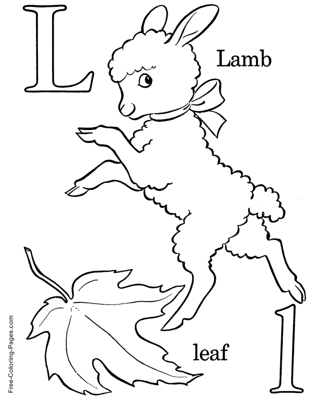 Alphabet coloring pictures - L is for Lamb