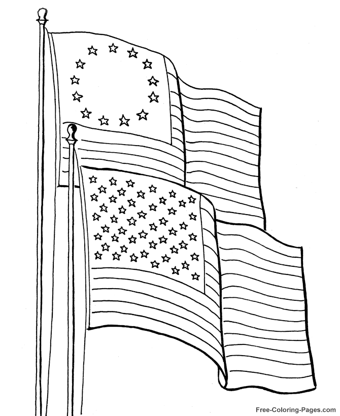 American Flag coloring pages - Flag 01