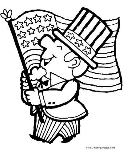 American flags coloring pages