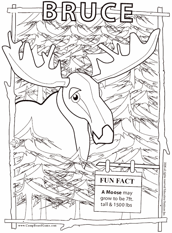 Printable animal coloring page - Moose