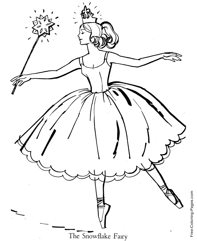 Snowflake Fairy ballerina coloring page