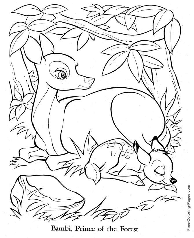 Prince of the forest, Bambi coloring page