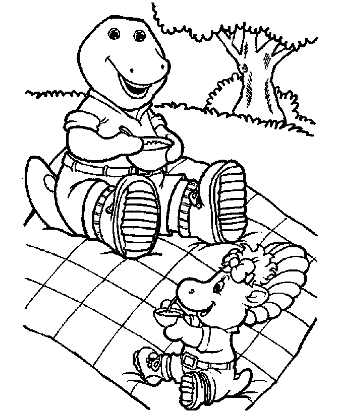 Print Barney coloring sheets to color