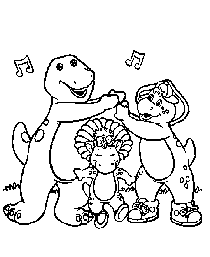 Barney coloring book pages