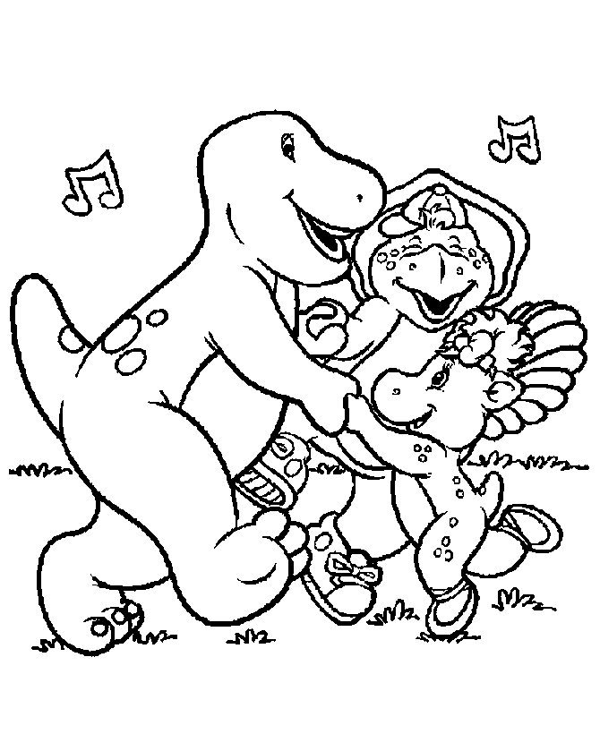 Print Barney coloring pages