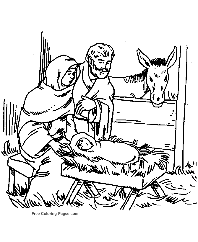 printable Nativity coloring pages