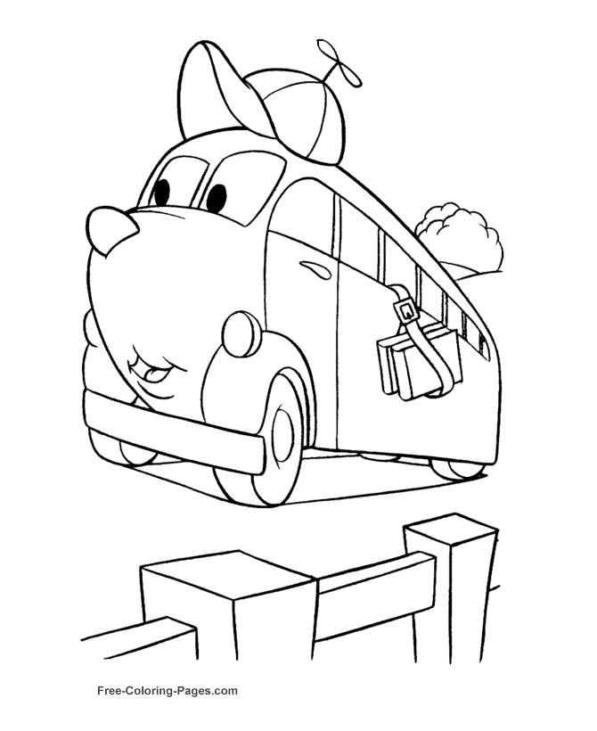 Car coloring page to color