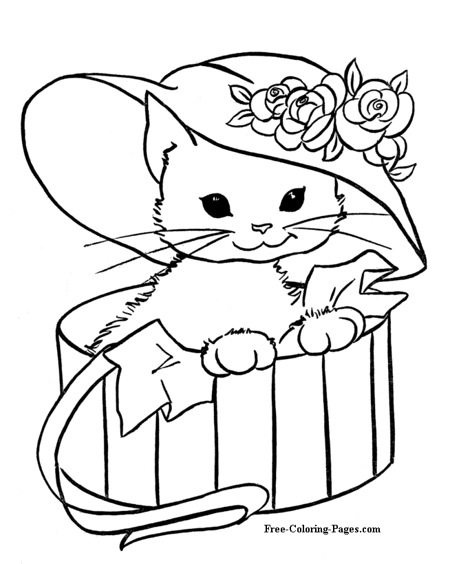 Cats coloring pages - printable