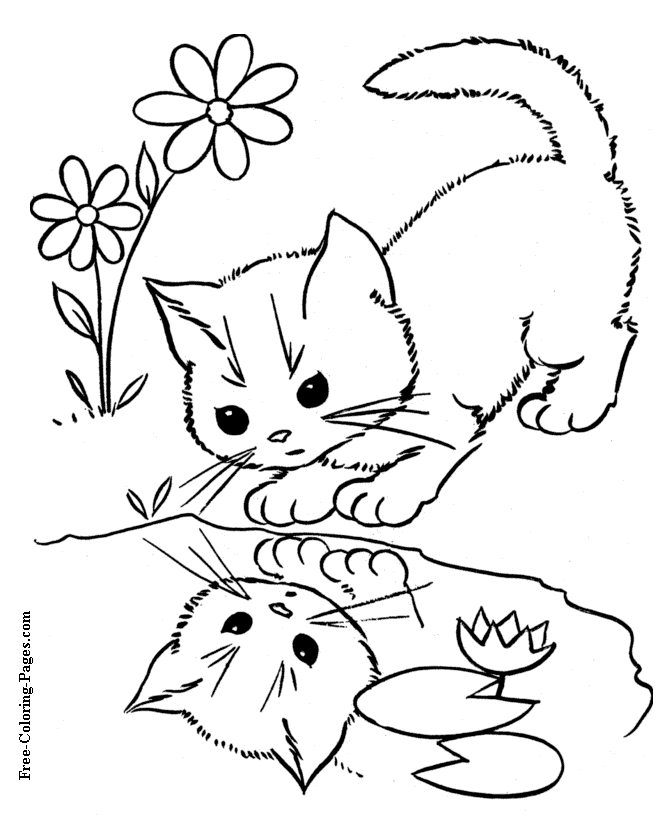 Printable cat coloring page free