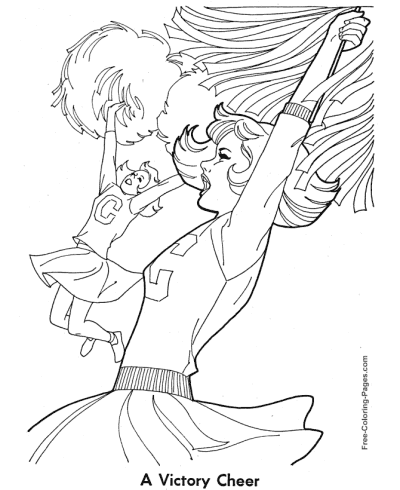 Victory cheer cheerleader coloring pages